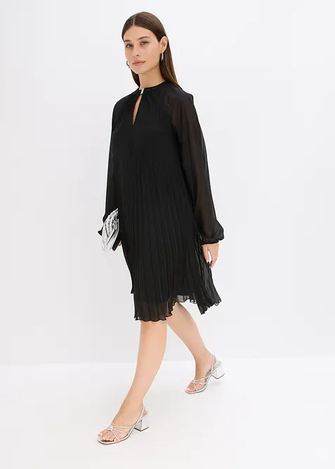 Robe courte plissée en mousseline, bonprix