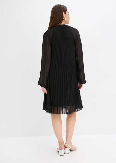 Robe courte plissée en mousseline, bonprix