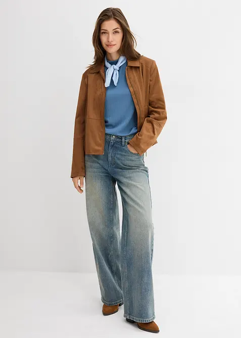 T-shirt manches longues côtelé, bonprix