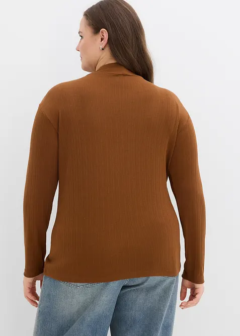 T-shirt manches longues c&ocirc;tel&eacute;, bonprix