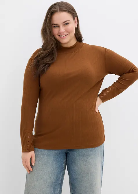 T-shirt manches longues c&ocirc;tel&eacute;, bonprix