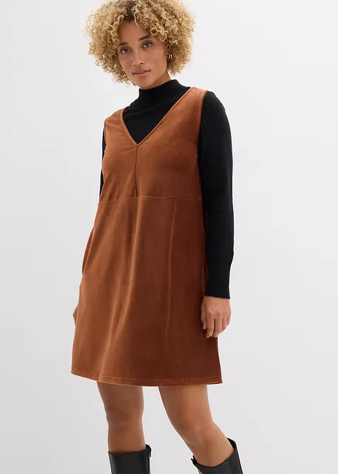 Latzkleid aus Jerseycord, bonprix