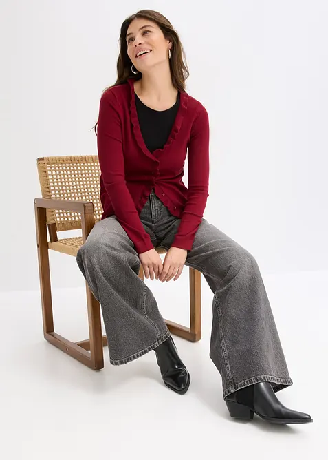 Feinstrickjacke aus fließendem Viskose-Mix, bonprix