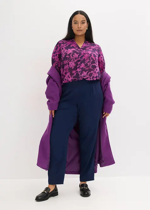 Chemisier en mousseline à détails smockés, bonprix