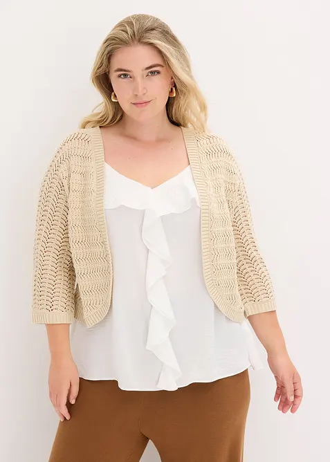 Bolero in Häkel-Optik, halbarm, bonprix