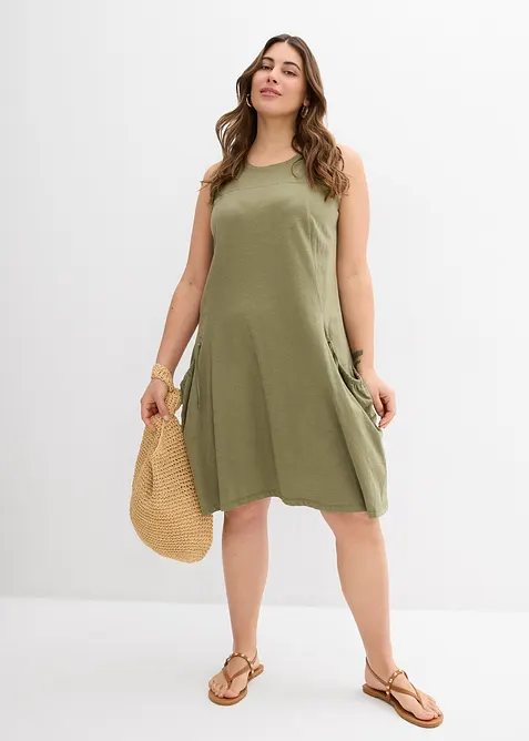 Baumwoll-Jerseykleid mit Taschen, bonprix