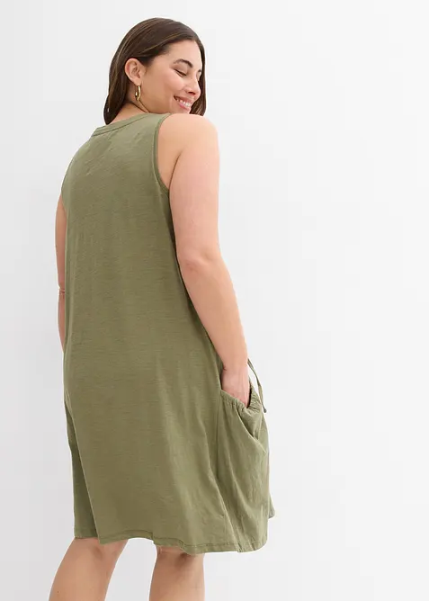 Baumwoll-Jerseykleid mit Taschen, bonprix