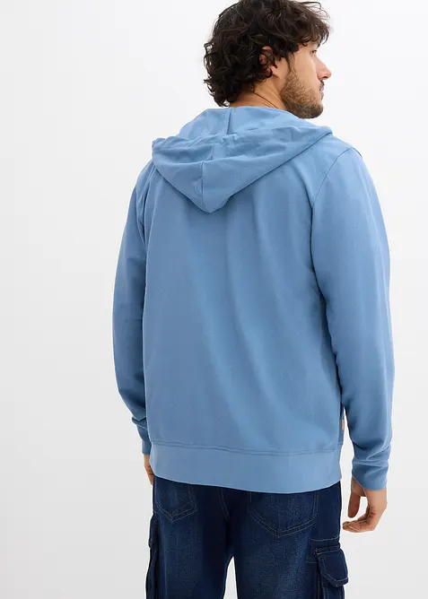 Sweat zipp&eacute; &agrave; capuche et d&eacute;tails enduits, bonprix