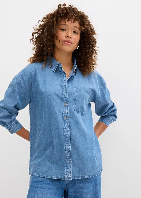 Chemise en jean oversize 100% coton, bonprix