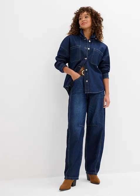 Surchemise oversize en jean 100% coton, bonprix