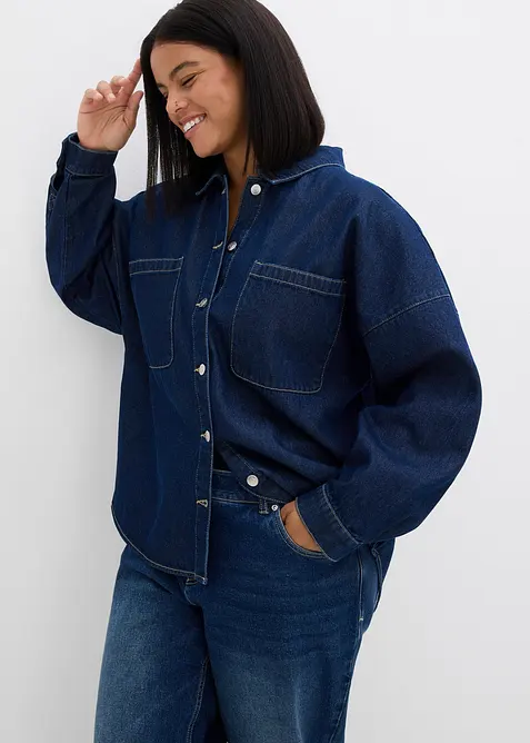 Surchemise oversize en jean 100% coton, bonprix