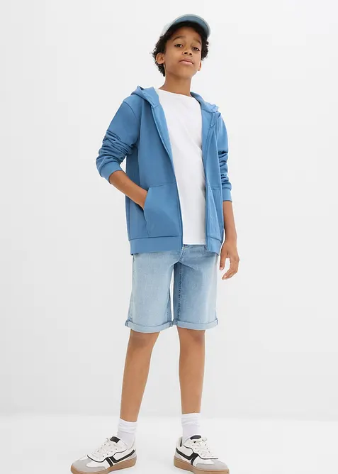 Sweat zippé doux à capuche, bonprix