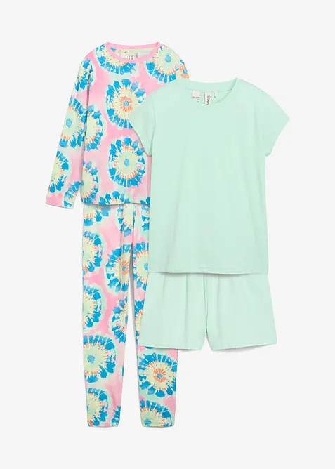 Pyjama + Shorty mit weicher Bio-Baumwolle (4-tlg. Set), bonprix
