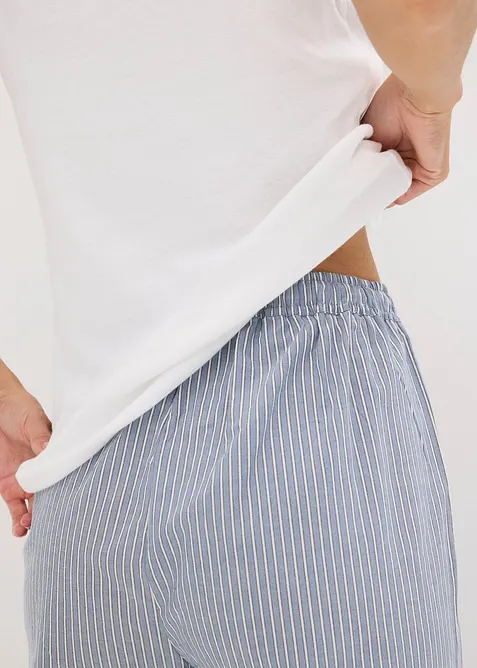 Pyjama mit Ripp Top und gewebter Hose, bonprix