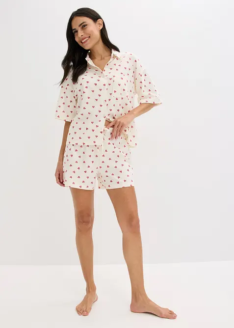 Pyjashort oversize en coton flamm&eacute;, bonprix