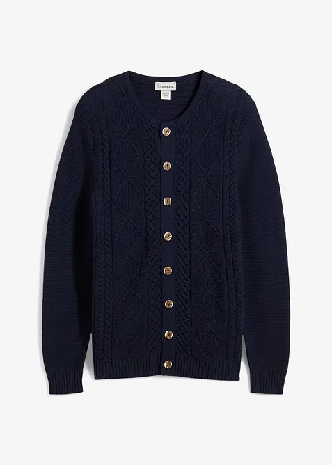 Trachten-Strickjacke aus weichem Baumwollmix, bonprix