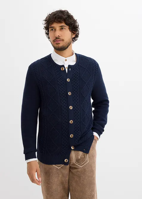 Trachten-Strickjacke aus weichem Baumwollmix, bonprix