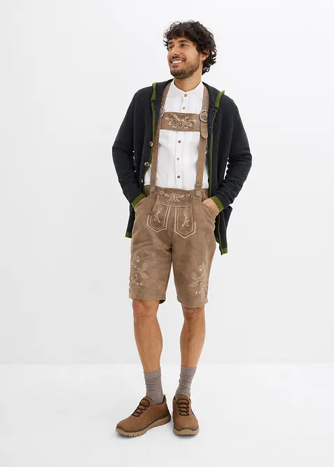 Trachten-Strickjacke mit Kapuze aus weichem Baumwollmix, bonprix