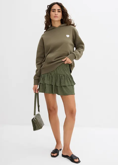 Stufenrock aus strukturiertem Crêpe, bonprix