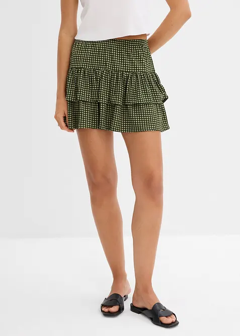 Stufenrock aus strukturiertem Crêpe, bonprix