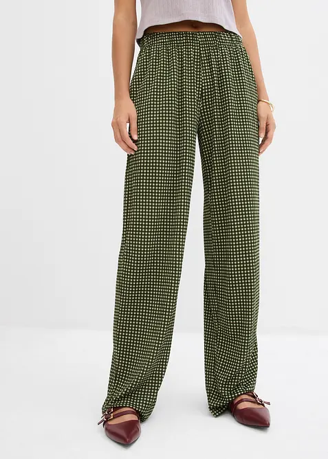 Pantalon en jersey crêpe texturé, bonprix