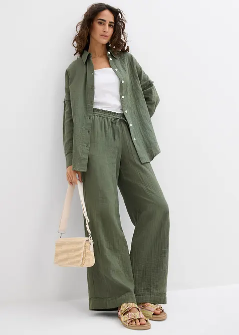 Oversize-Hemd aus luftigem Musselin, bonprix