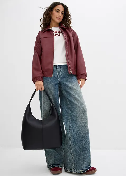 Oversize Lederimitat-Jacke, bonprix