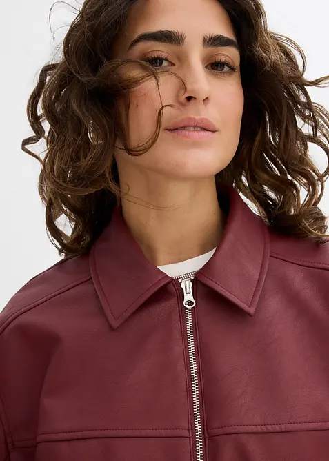 Oversize Lederimitat-Jacke, bonprix