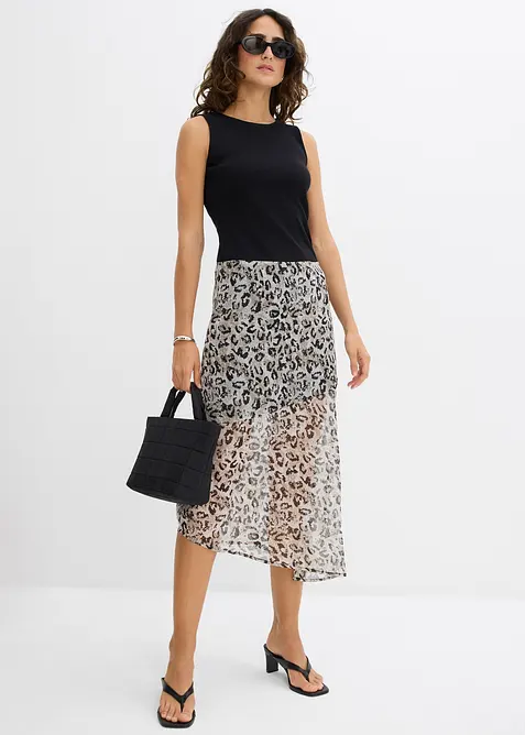 Midirock aus feinem Chiffon, bonprix