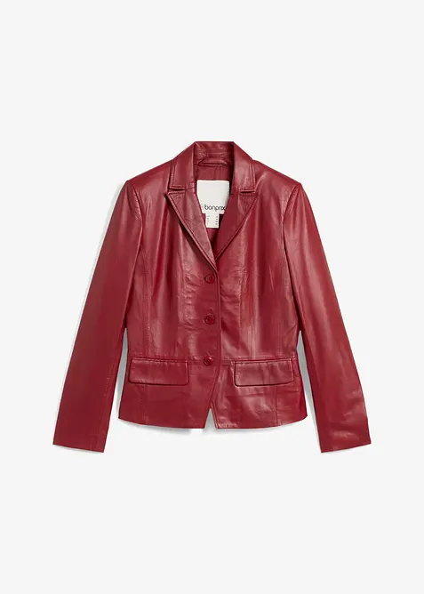 Blazer court en cuir d’agneau nappa, bonprix