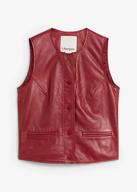 Gilet sans manches en cuir d’agneau nappa, bonprix