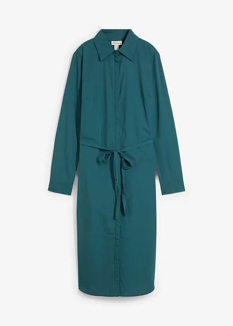 Hemdblusenkleid mit Seidenanteil, bonprix