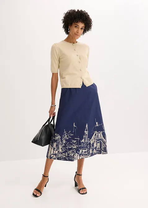 Midirock aus reiner Bio-Baumwolle, bonprix