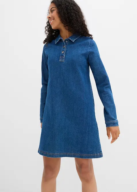 Robe trapèze en jean, bonprix