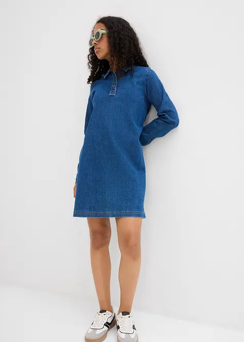 Robe trapèze en jean, bonprix