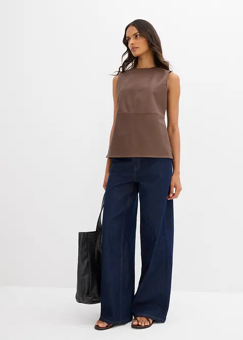 Lederimitat-Top, bonprix