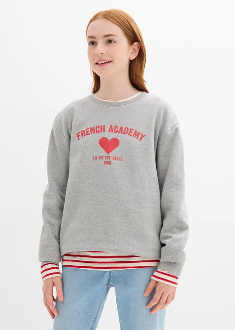 Sweatshirt aus weichem Bio-Baumwoll-Mix, bonprix