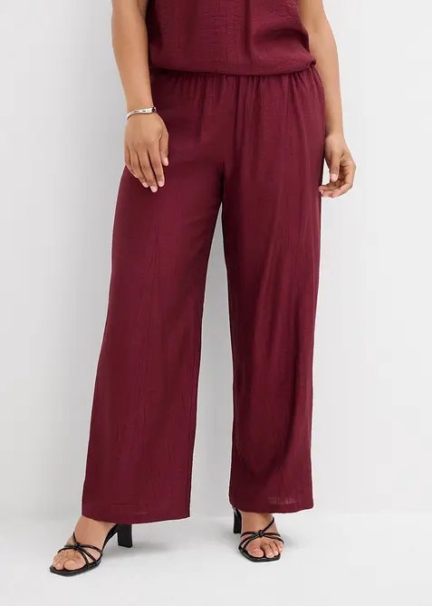 Pantalon texturé en viscose mélangée, bonprix