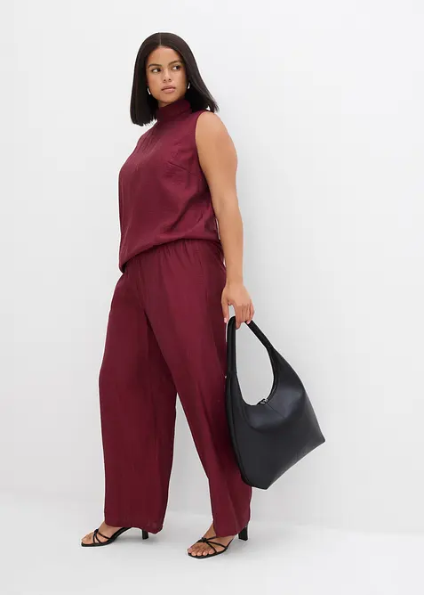 Pantalon texturé en viscose mélangée, bonprix