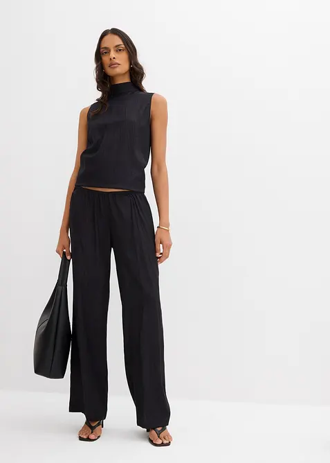 Schlupfhose aus strukturiertem Viskose-Mix, bonprix