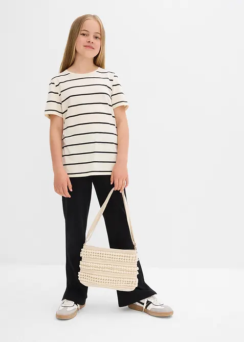 Ausgestellte Jersey-Hose aus elastischem Bio-Baumwoll-Mix (2er Pack), bonprix