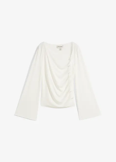 T-shirt manches longues en matière côtelée, bonprix