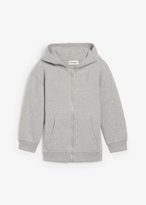 Sweat zippé à capuche en coton mélangé, bonprix