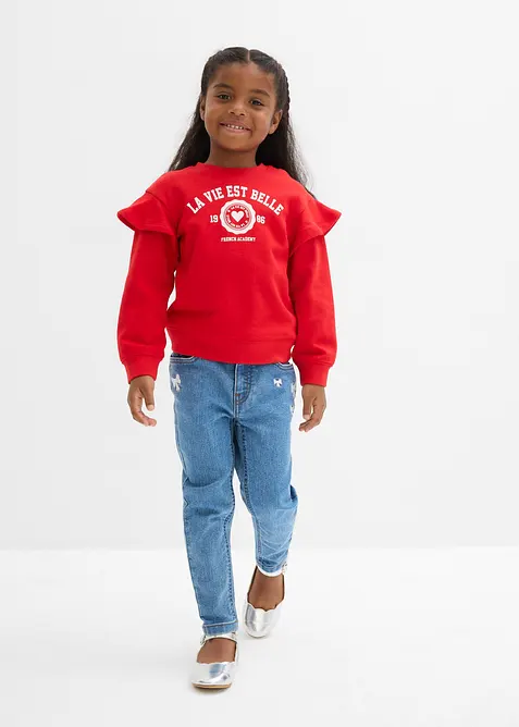 Lot de 2 sweats doux en coton mélangé, bonprix