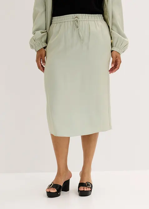 Midirock aus glänzendem Satin, bonprix