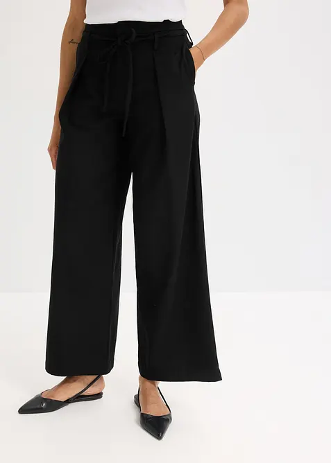 Pantalon à pinces et lien à nouer, bonprix