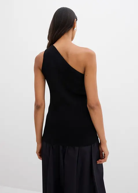 Top en maille asymétrique en viscose mélangée, bonprix