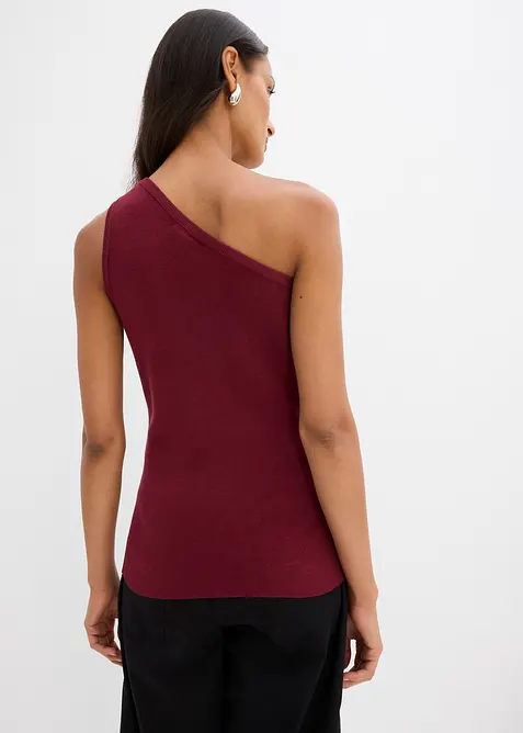 Top en maille asym&eacute;trique en viscose m&eacute;lang&eacute;e, bonprix