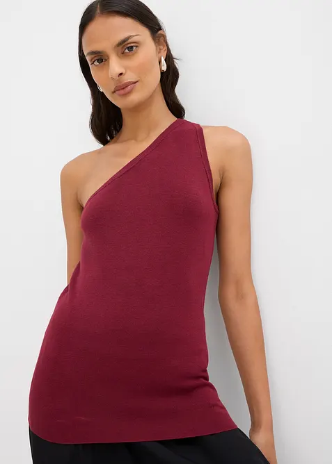 Top en maille asym&eacute;trique en viscose m&eacute;lang&eacute;e, bonprix