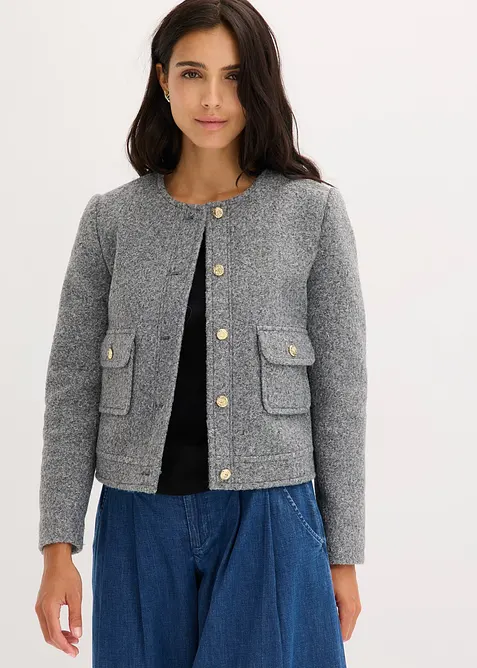 Blouson aus softem Boucl&eacute;garn, bonprix